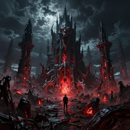 nightmare horrorcore landscape, acid metal deep colors!, a photograph taken by beksinski gammell giger matte painting unreal engine