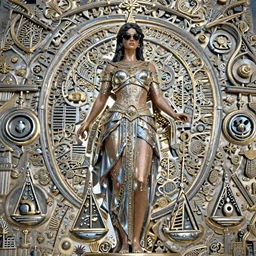 astro libra balance godess dark haired with dark sunglasses, full body portrait, hyper realistic, Epic perspective, epic scene, Octane render, Unreal Engine 5, Volumetric light, cinematic light, cinematic detail, composition, Photorealistic, 4k, rule of third,
