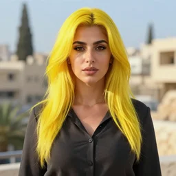 portait of haifa wehbe, yellow hair, hd, centred, unreal engine