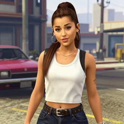 a screenshot of ariana grande in gta san andreas