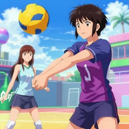top gun maverick playing volleyball against asuka langley, sprite, vaporwave nostalgia, directed by beat takeshi, visual novel cg, 8 0 s anime vibe, kimagure orange road, maison ikkoku, sketch by osamu tezuka, directed by makoto shinkai and beat takeshi