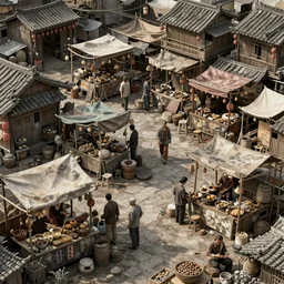an intricate concept art of asian street market, a makeshift stalls, hyper detail, ultra realistic, style by dylan cole and artgerm, trending in artstation, cgsociety, 8 k, octane render, high contrast, 3 d render