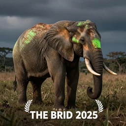 nature documentary photo of a fluorescent elephant, award - winning photography, hd
