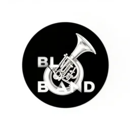 logo for blast brass band, french brass band, fanfare, minimalist, space