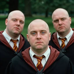 sharp, highly detailed, film still from a 2 0 0 2 drama 8 k movie, three clean - shaven chubby wizards appear in a park in 2 0 0 2, wearing robes and neckties, atmospheric lighting, in focus, reflective eyes, 3 5 mm macro lens, live action, nice composition