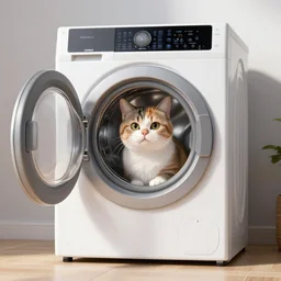 a cat and washing machine hybrid, octane render