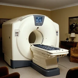 an mri image open mri machine portal in the living room, film still from the movie directed by denis villeneuve with art direction by salvador dali, wide lens
