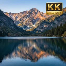 highly detailed realistic photo of calm lake, mountains in background, vibrant colors, award winning masterpiece photography, hyper realistic, concept art, 8 k detail post - processing
