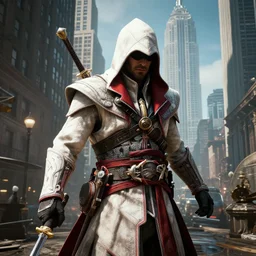 Assassin's creed gameplay in New York, rendered in unreal engine 5, 4k detailed, 8k resolution