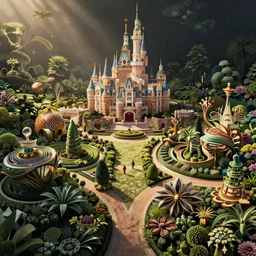 automata garden, intricate disney concept art