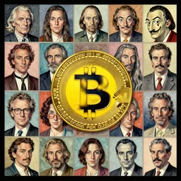 cryptocurrency by beeple, artgerm, salvador dali, bruce pennington, h. r. giger, makoto shinkai, angus mckie, alex grey, don bluth, gediminas pranckevicius, chris moore, kaja foglio, andre masson, ivan aivazosky, brian despain, chesley bonestell. symbolism
