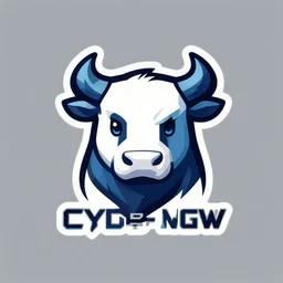 cyber cow , gaming logo , vector illustration