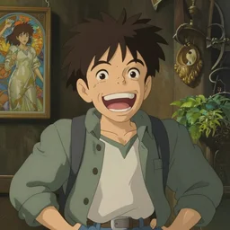 cute bard jack laugher, natural lighting, path traced, highly detailed, high quality, digital painting, by don bluth and ross tran and studio ghibli and alphonse mucha, artgerm