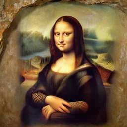 cave-painting of mona lisa