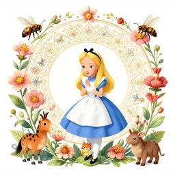 the platonic ideal of flowers, pollen, insects and praying of cletus kasady carnage davinci mandala ponyo alice in wonderland dinotopia watership down, d & d, fantasy, ego death, mdma, dmt, psilocybin, concept art by greg rutkowski and simon stalenhag and alphonse mucha and gustav klimt