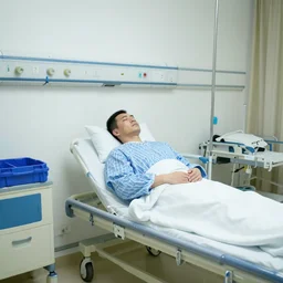 man waiting in emergency room