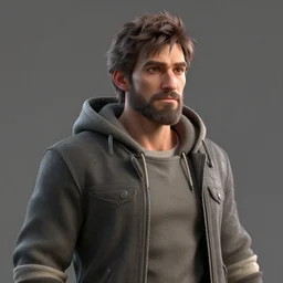 rasputin as grubhub character, octane render, realistic texture, depth of field