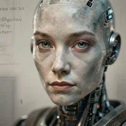 a stunning ultra detailed fantasy fine art portrait photo of a robot from ex machina movie drawing on a wall, by tom bagshaw, wlop and artgerm, 2 4 mm lens, golden ratio composition, deep depth of field, perfect eyes and face, cyberpunk, soft lighting, artstation, 8 k