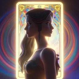 side portrait, imogen poots dark paladin, gloomhaven, soft, smooth, luminescent, art nouveau tarot, backlit glow, colorful swirly ripples, gaudy colors, aesthetic octane render, unreal engine, 8 k, by greg rutkowski, jesper ejsing, rhads, ilya kuvshinov, cushart krenz