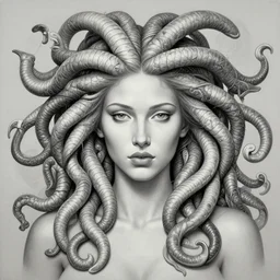symmetrical highly intricate, detailed portrait painting of medusa by greg rutowski