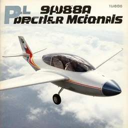 an advertisement for a flying car from the 1 9 8 5 magazine popular mechanics, fine details, magazine scan