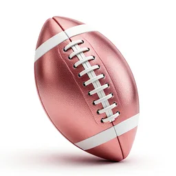 rose gold american football, clean 3d render, octane render, isolated on a pure white background, centered, entire object in frame, sharp focus, soft studio lighting