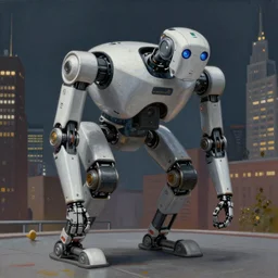 a detailed painting of boston dynamics atlas robot, Laputa style