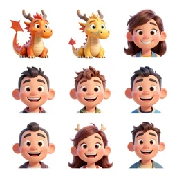 object local coordinates for happy caricatures of dragon and castle, disney and pixar dark dank scary