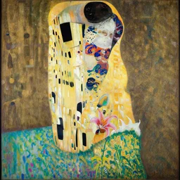 painting of a lilies bukett by gustav klimt