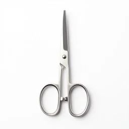polished scissors, 8k product photo, isolated on a pure white background, centered, entire object in frame, sharp focus, soft studio lighting