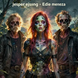portrait of a cyberpunk zombie in a scenic environment by jesper ejsing and eddie mendoza, cyberpunk