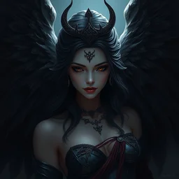 goddess of the darkness twilight, highly detailed, digital painting, artstation, dark angel, hyperrealistic, hyperdetailed, concept art, smooth, sharp focus, illustration, unreal engine 5, 8 k, art by artgerm and greg rutkowski, laura sava and edgar maxence