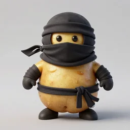 a potato dressed as a ninja