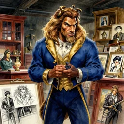 portrait, Beauty and the beast furniture, at a garagesale, watercolor, dramatic lighting, cinematic, establishing shot, extremly high detail, foto realistic, cinematic lighting, pen and ink, intricate line drawings, by Yoshitaka Amano, Ruan Jia, Kentaro Miura, Artgerm, post processed, concept art, artstation, matte painting, style by eddie mendoza, raphael lacoste, alex ross