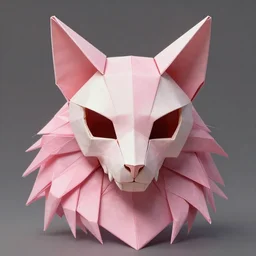 stunning origami god of feline skull portrait, skull, furry, pink, fantasy, intricate, elegant, highly detailed, digital painting, artstation, concept art, smooth, sharp focus, illustration, art by afshar petros and krenz cushart and artem demura and tony sandoval