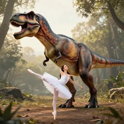 tyrannosaurus rex doing ballet