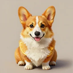 portrait of a corgi dog made with fruits, by giuseppe arcimboldo, highly detailed, airbrush, 4 k
