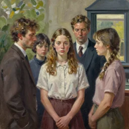 iconic movie stills from ari aster's midsommar, painted by edward hopper, oil on canvas painting, american realism, highly detailed.