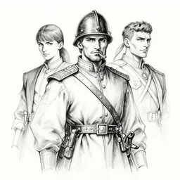 beautiful ink sketch, a fantasy serbia chetnik ilya kuvshinov, wlop, krenz kushart, boris vallejo, ayami kojima and ayami kojima
