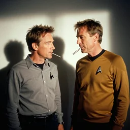 levar Burton Brent spiner Patrick Stewart star trek sharing a blunt 1990s disposable film