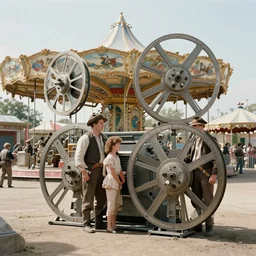 sharp, highly detailed, 53456k film, 161800mm film still from a sci fi blockbuster color movie made in 2019, set in 1860, of a family standing in a park, next to some strange alien plants and flowers, on an alien planet, the family are all wearing 1860s era clothes, good lighting, ultra high definition, in focus, 35mm macro lens