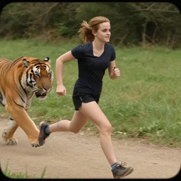 screenshot of go pro footage emma watson running from tiger