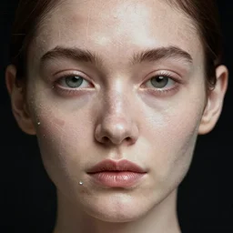 a beautiful portrait of humanoid | one character | front close - up face | | front, full body, symetric full face, volumetric, symetrical close up, octane render, ultra details, ethereal, skin, squama, by peter mohrbacher, zaha hadi