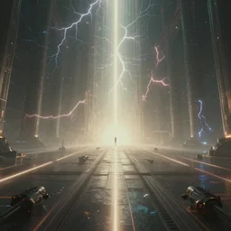 otherworldly vast ambient occlusion render timespace architecture metaphysical scifi cosmic omnipotent chaos pilots entering the ethereal plane cathedral, leading lines, fractal lightning, lichtenberg figures, vanishing point, volumetric lighting, god rays, lasers, psionics, energy waves, muted vaporwave ombre, 8 k, cgartist, artstation, strong clean lines