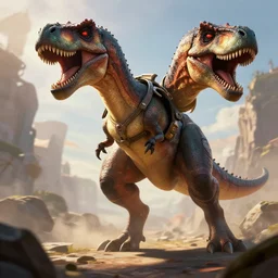 trex as an apex legends character digital illustration portrait design by, wayne barlowe detailed, gorgeous lighting, wide angle action dynamic portrait octane render