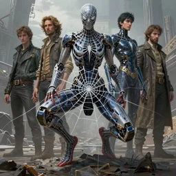 spiderweb fantasy art portrait, ultra realistic, cinematic, wide angle, intricate details, cyborg, highly detailed by boris vallejo, caravaggio, aaron horkey, wayne barlowe, craig mullins, roberto ferri, hajime sorayama