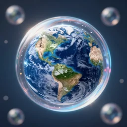 photo of Earth inside a water bubble, bokeh, artstation