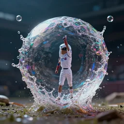 champion splashart of champion made out of bubbles, sharp focus, movie scene