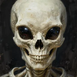 alien skull, close - up portrait, intricate, elegant, volumetric lighting, scenery, digital painting, highly detailed, artstation, sharp focus, illustration, concept art, ruan jia, steve mccurry