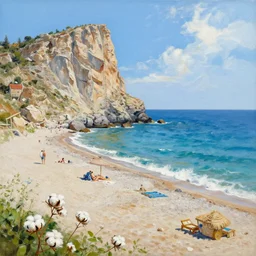cotton bombing crimea beach hi detailed painting summer